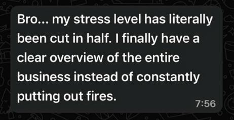 Client message about working with Størmson