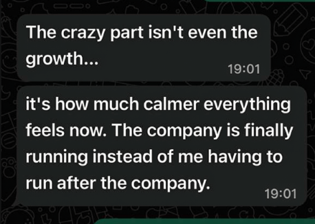 Client message about working with Størmson